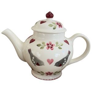 Emma Bridgewater Lovebirds 3 Mug Teapot Collectible Whimsical Teapot with Lid.